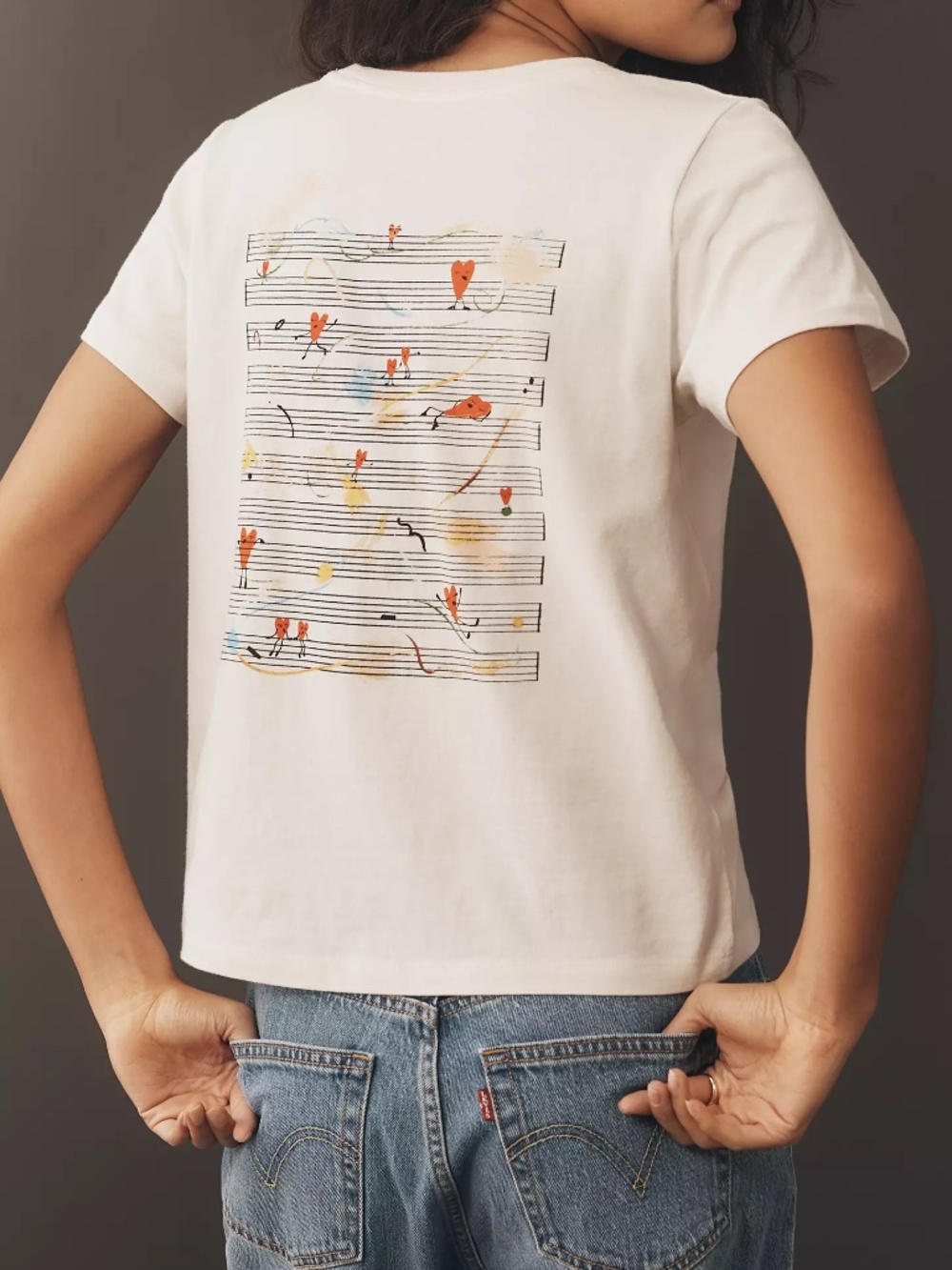 By Anthropologie Anna Mielniczuk Amore Graphic Tee 100% Cotton T-Shirt nwt M